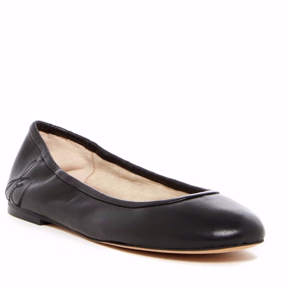 Black Leather Ballet Flats